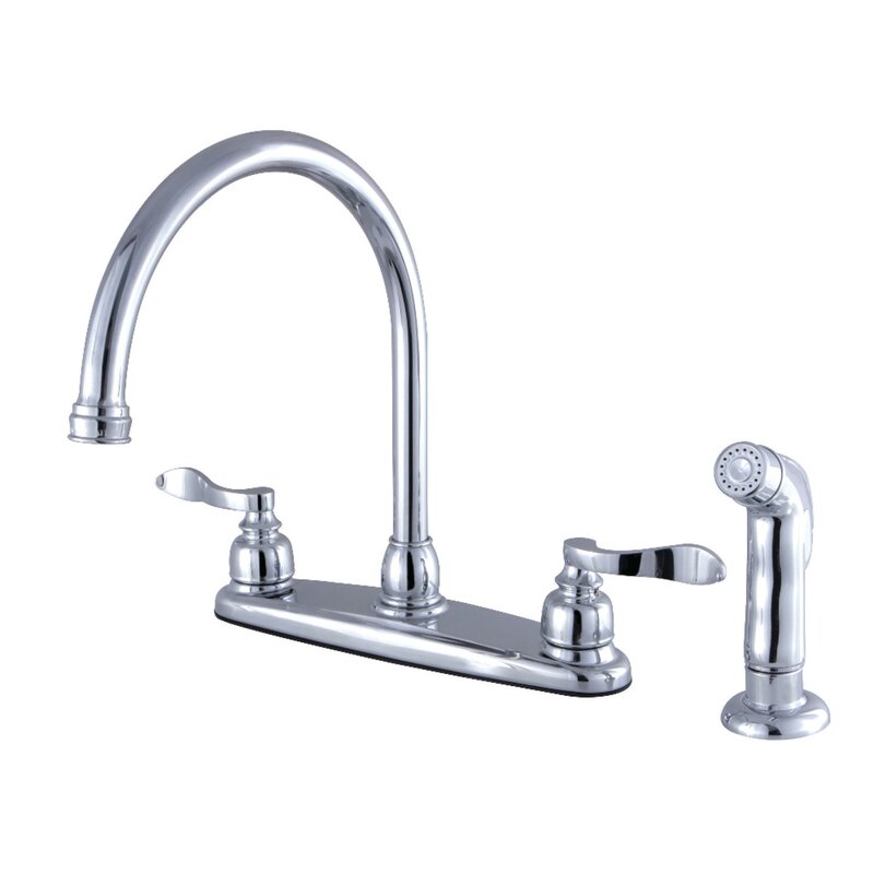 Gooseneck Kitchen Faucet With Side Sprayer 